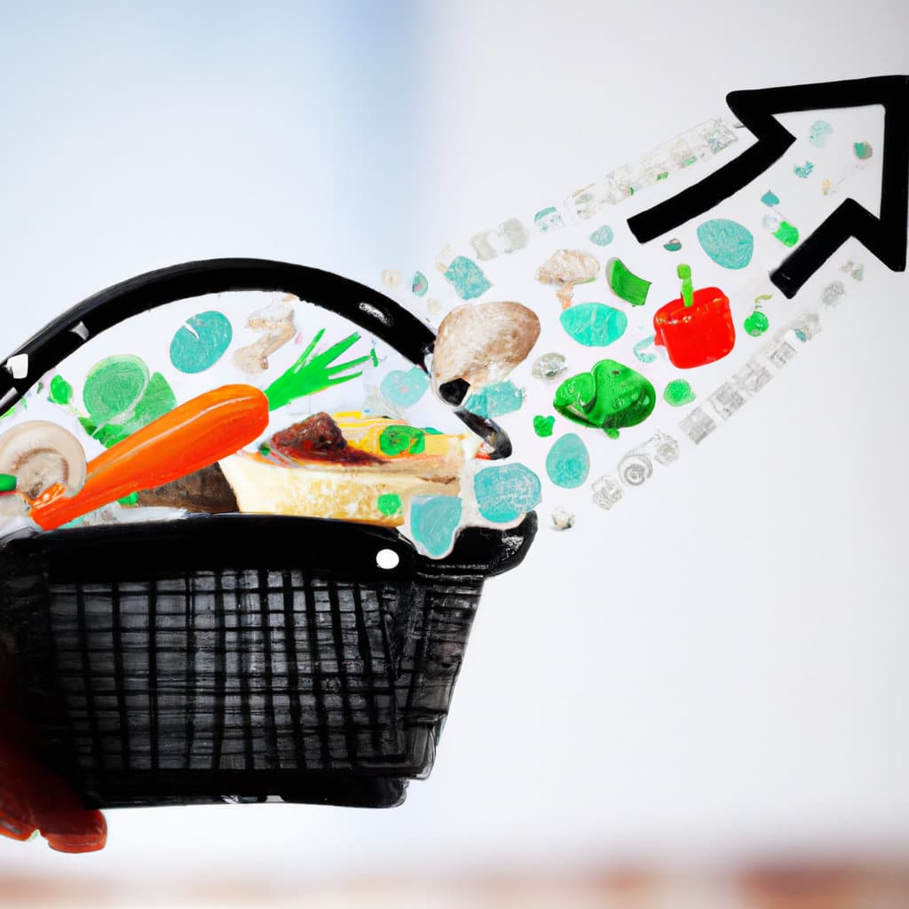 consumer price index basket of foods with up arrow