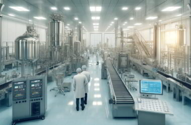 Image of the inside of a drug and medicine manufacturing facility.