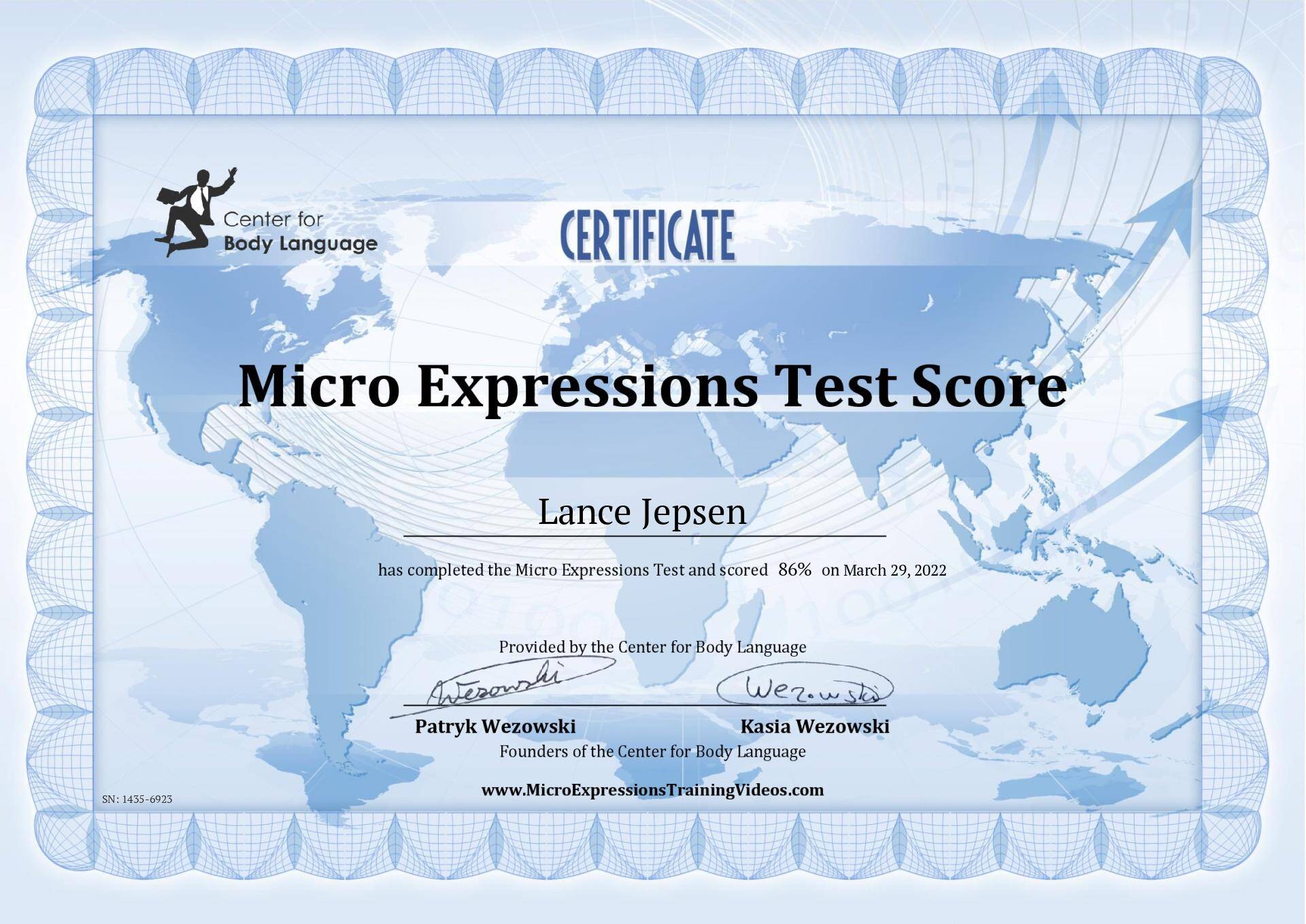 Microexpressions Certificate